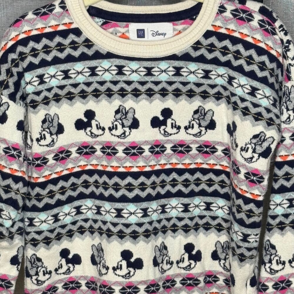 Disney - Gap - Mickey & Minnie Mouse Girls Sweater - Size Small 6 / 7